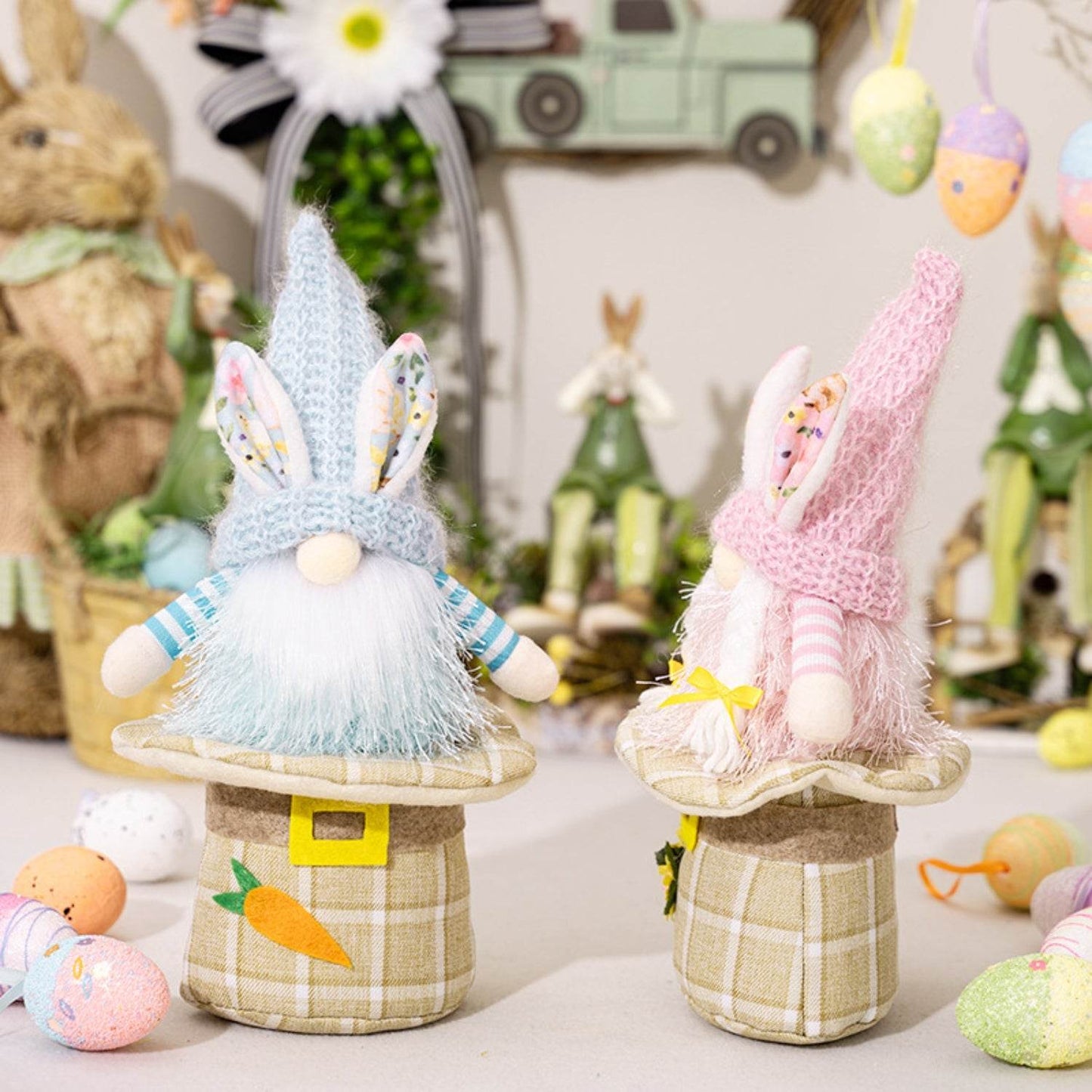 Easter Faceless Doll with Rabbit Ears for Spring Decor