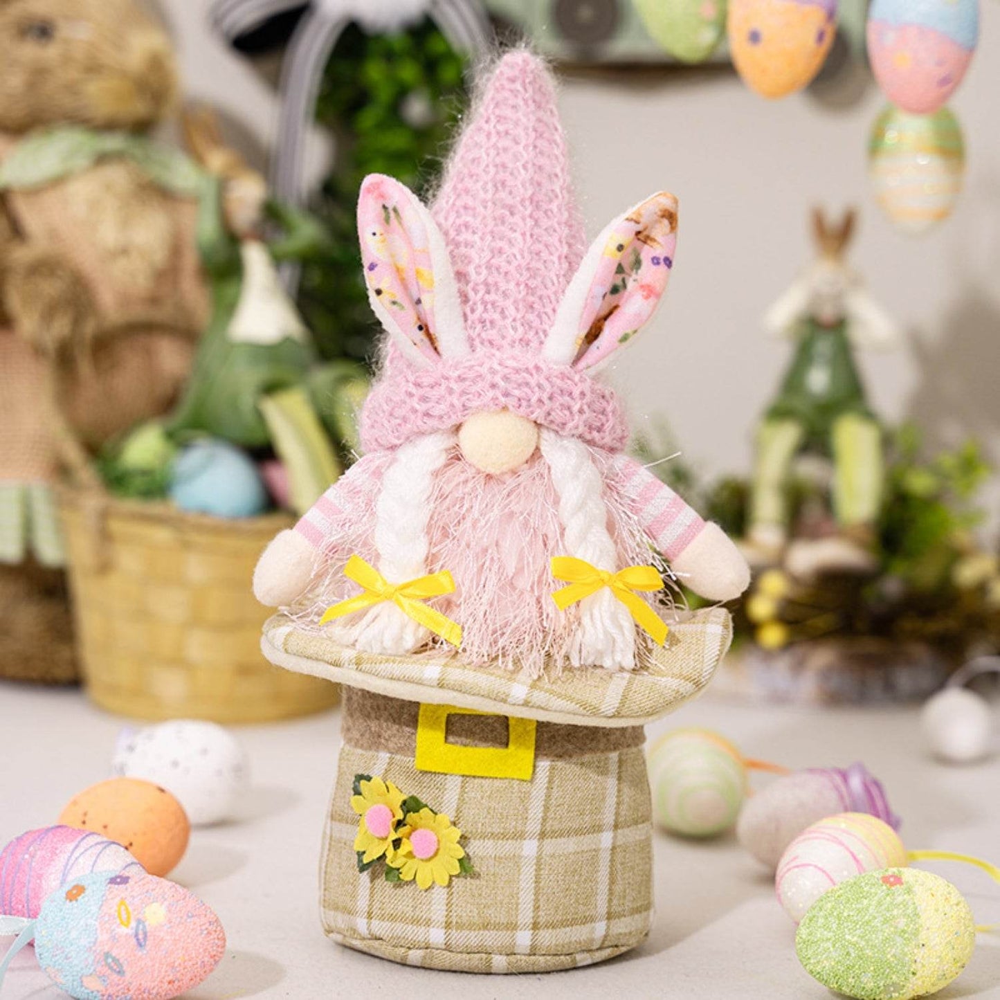 Easter Faceless Doll with Rabbit Ears for Spring Decor
