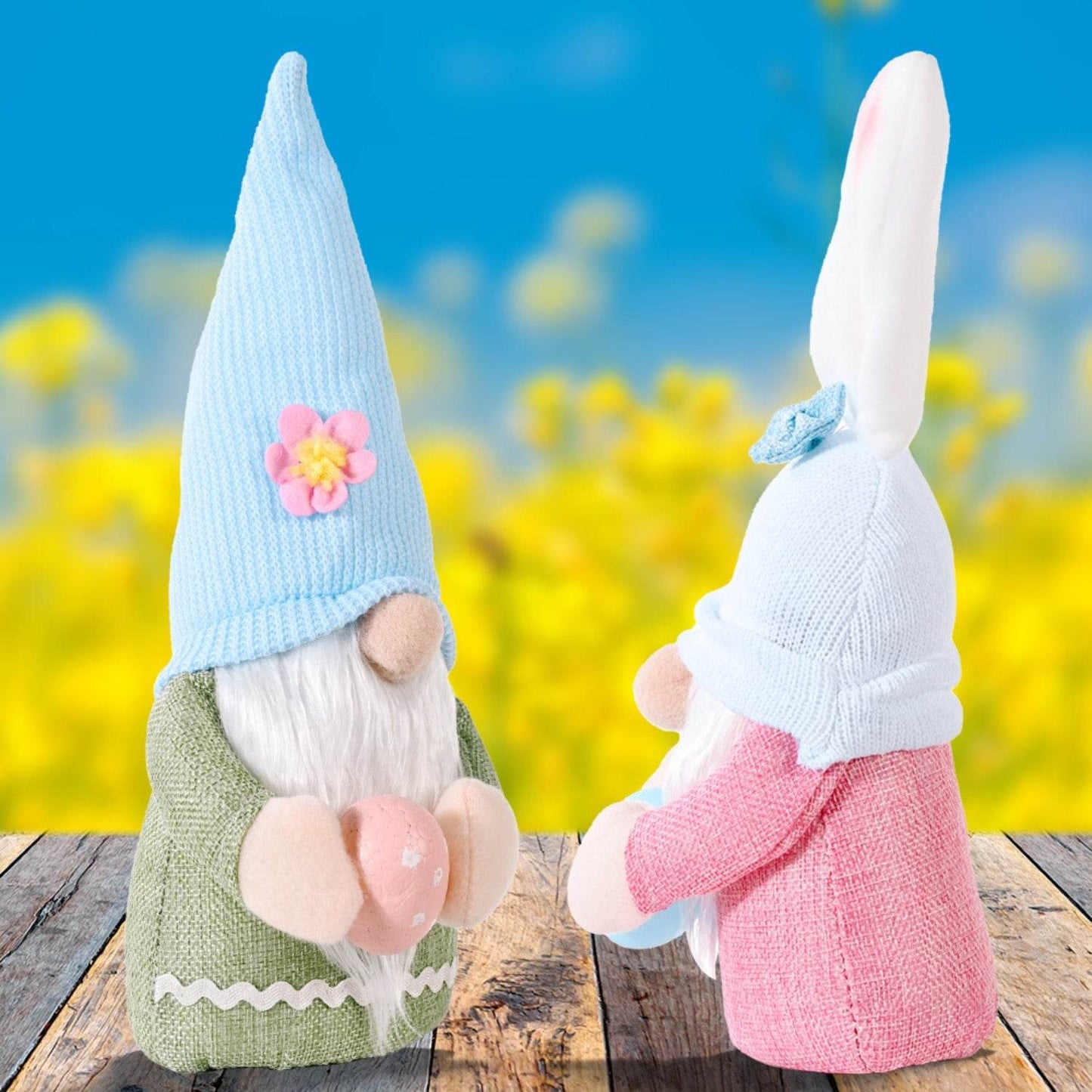 Easter Knitted Hat Faceless Doll for Spring Decor