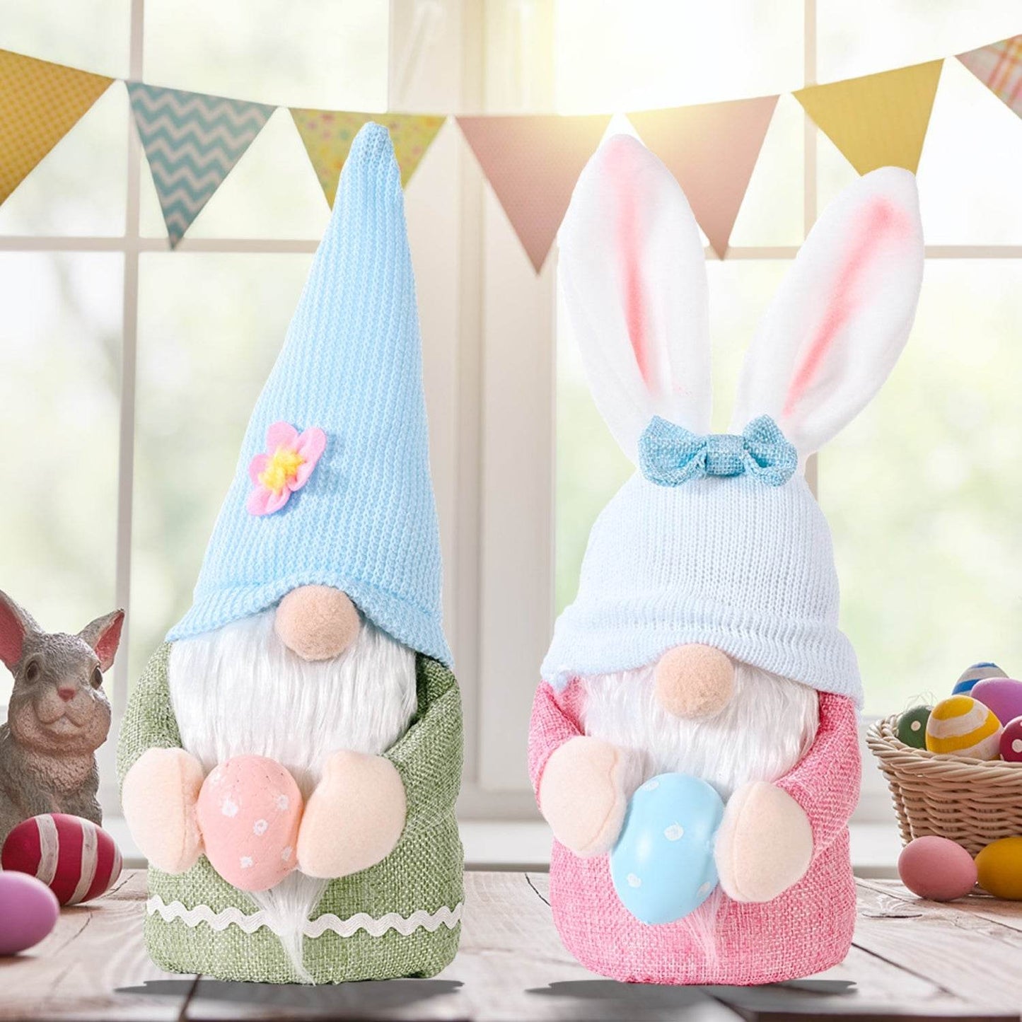 Easter Knitted Hat Faceless Doll for Spring Decor