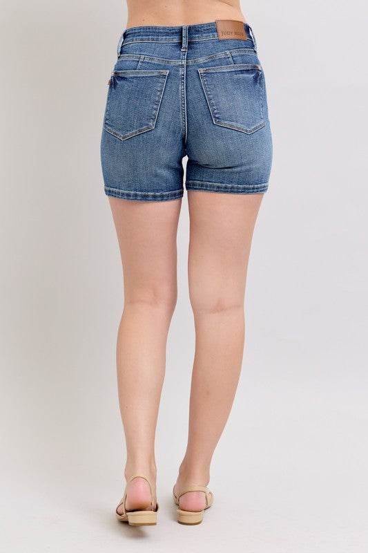 Judy Blue Full Size High Waist Denim Shorts Plus Size - Mayzelyn Shop
