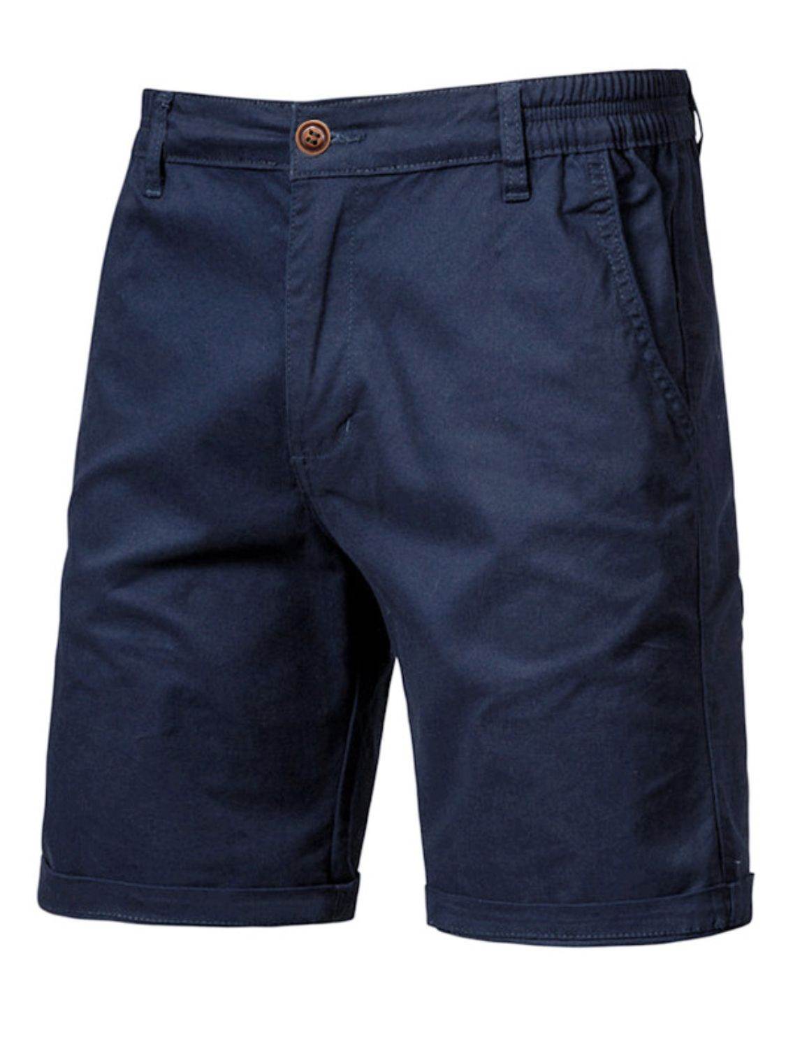 Men's Elastic Waist Shorts with Pockets for Comfort