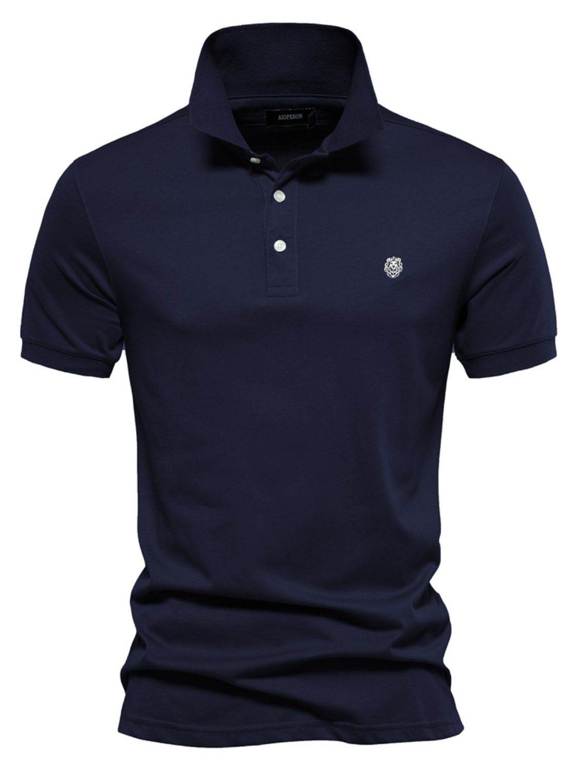 Men's Embroidered Collared Short Sleeve Polo Shirt 100% Cotton