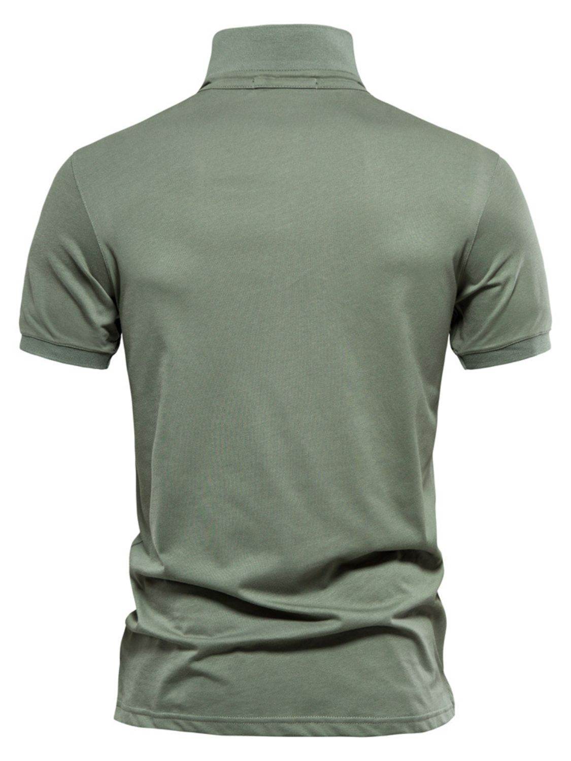 Men's Embroidered Collared Short Sleeve Polo Shirt 100% Cotton