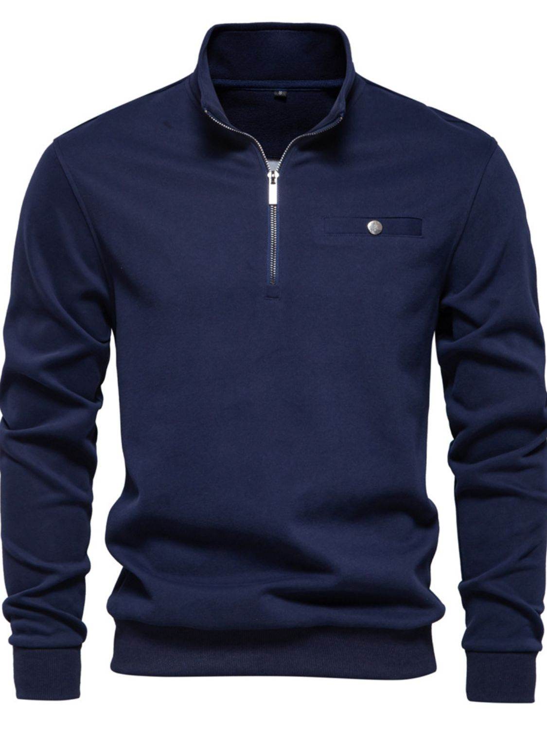 Men's Quarter Zip Long Sleeve Sweatshirt for Comfort Wear
