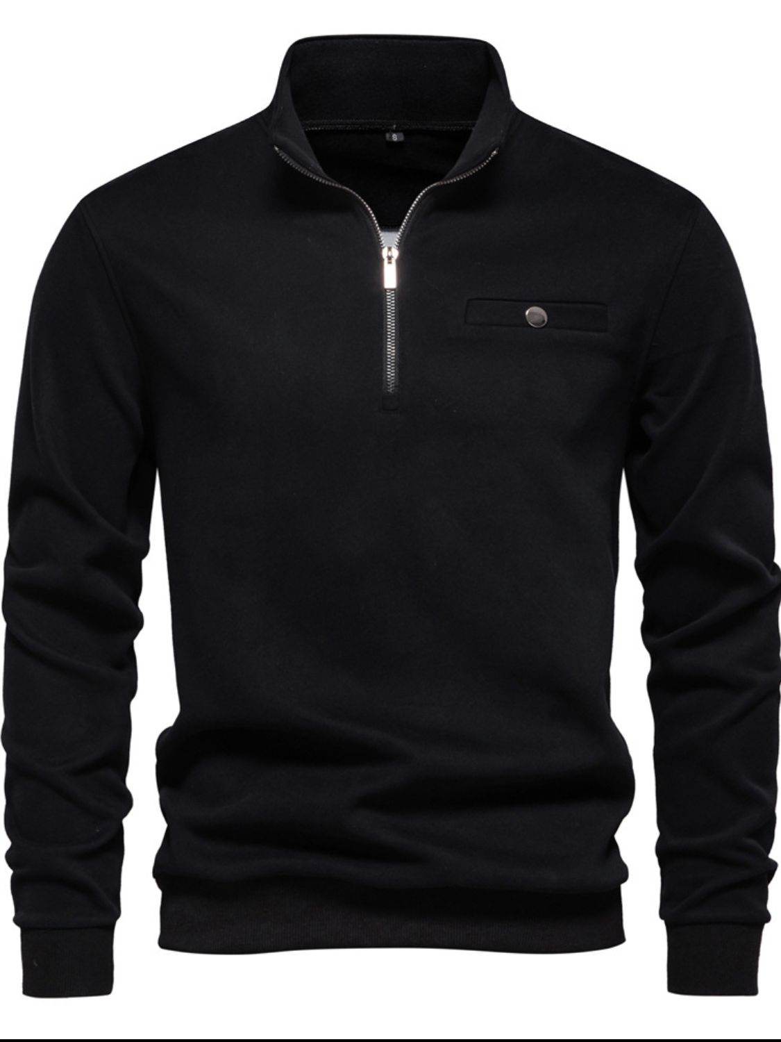 Men's Quarter Zip Long Sleeve Sweatshirt for Comfort Wear