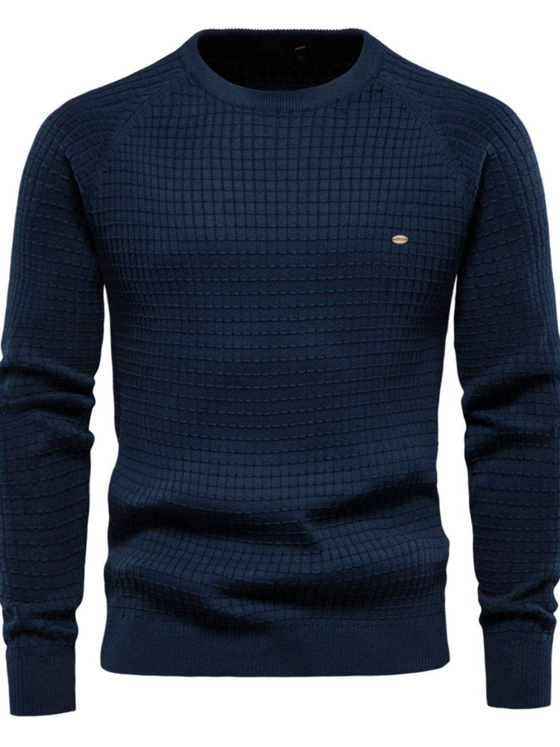 Texture Round Neck Long Sleeve Sweater