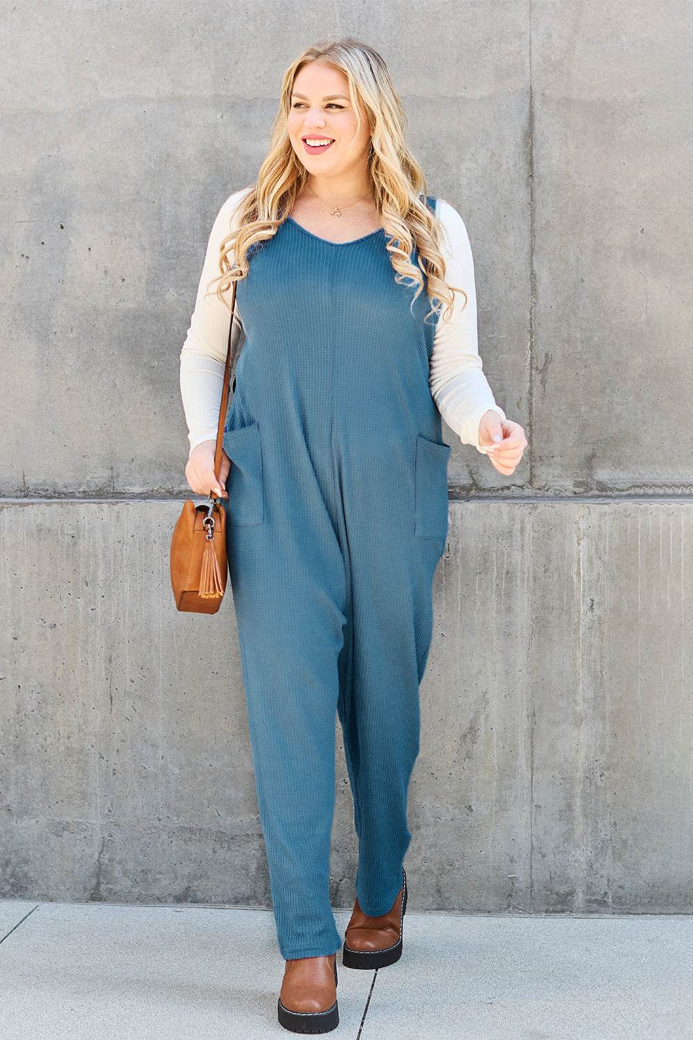 Double Take Full Size Sleeveless Straight Jumpsuit - Mayzelyn Shop