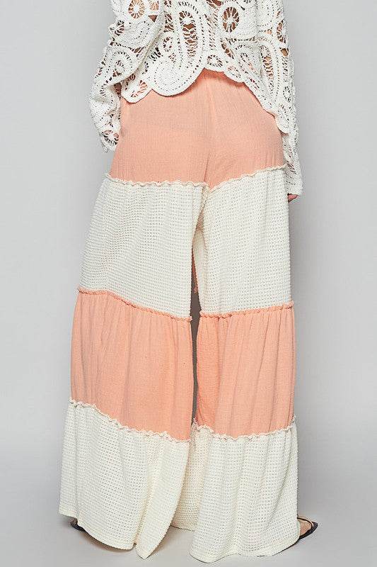 POL Two Tone Drawstring Wide Leg Pants - Mayzelyn Shop