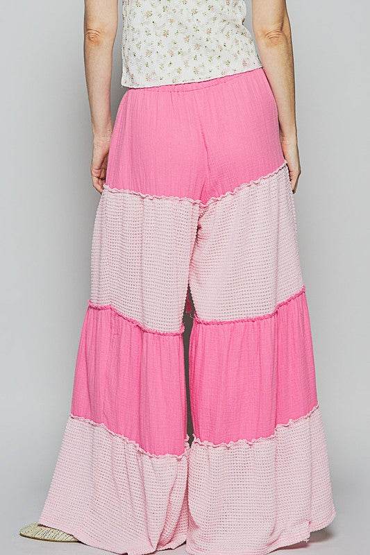 POL Two Tone Drawstring Wide Leg Pants - Mayzelyn Shop