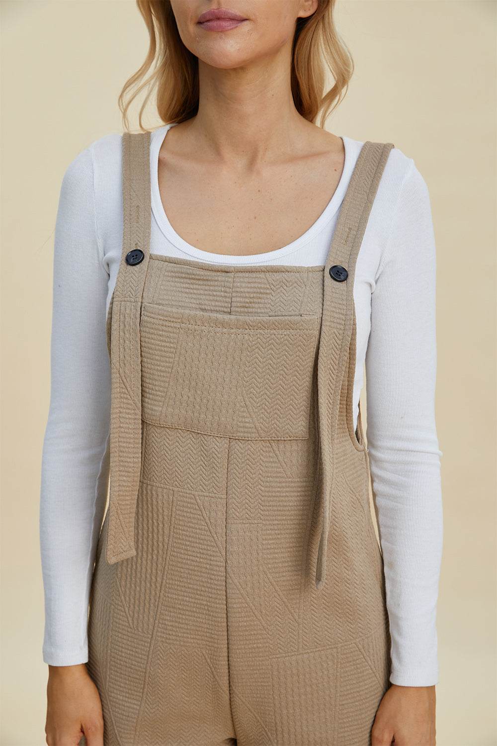Double Take Full Size Texture Sleeveless Romper for Women