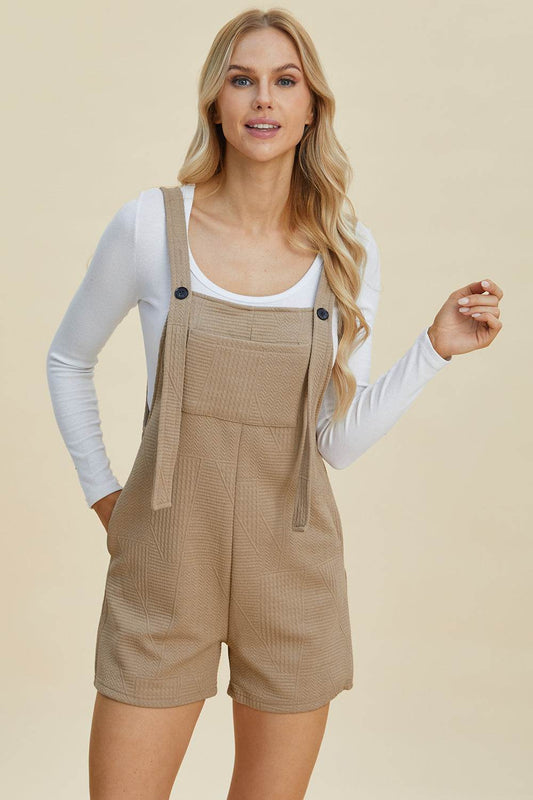 Double Take Full Size Texture Sleeveless Romper for Women