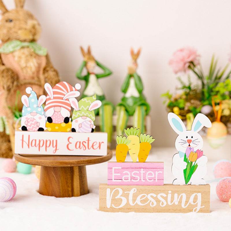 Easter Element Wooden Ornament for Festive Home Decor