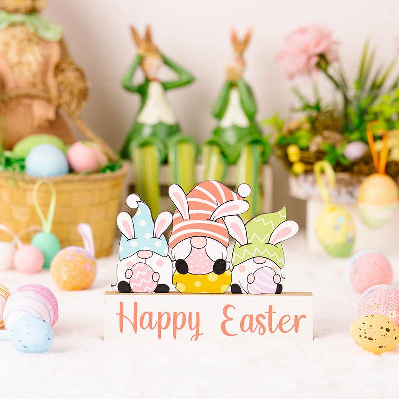 Easter Element Wooden Ornament for Festive Home Decor