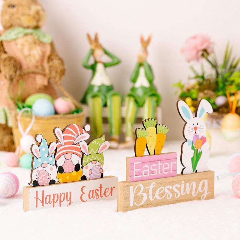 Easter Element Wooden Ornament for Festive Home Decor