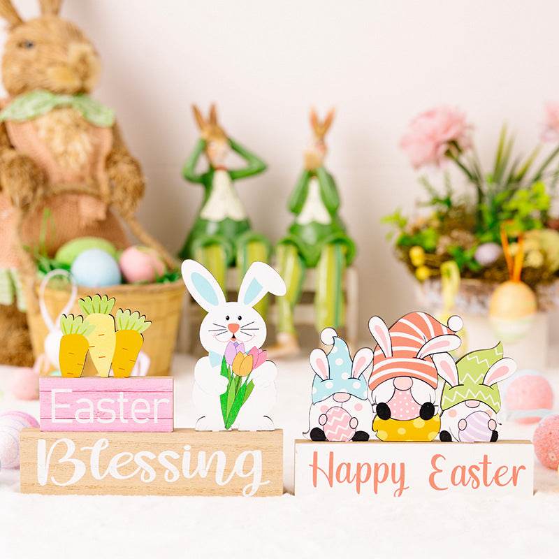 Easter Element Wooden Ornament for Festive Home Decor