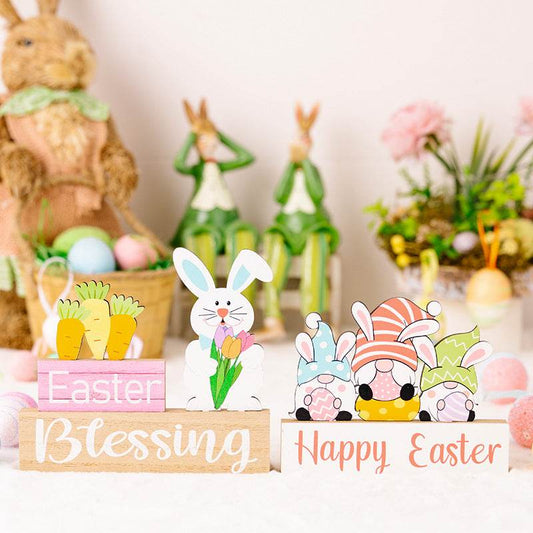 Easter Element Wooden Ornament for Festive Home Decor