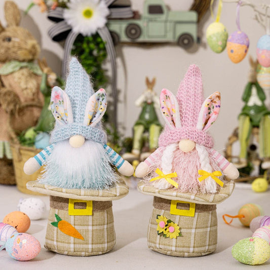 Easter Faceless Doll with Rabbit Ears for Spring Decor