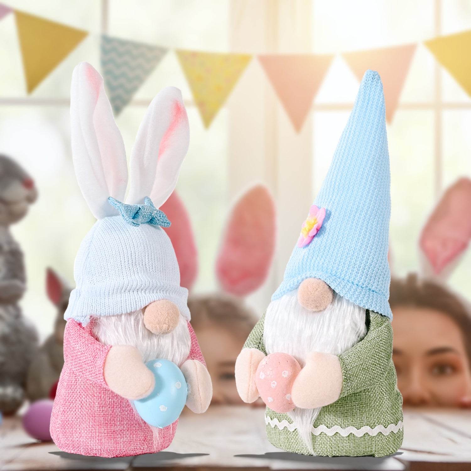 Easter Knitted Hat Faceless Doll for Spring Decor