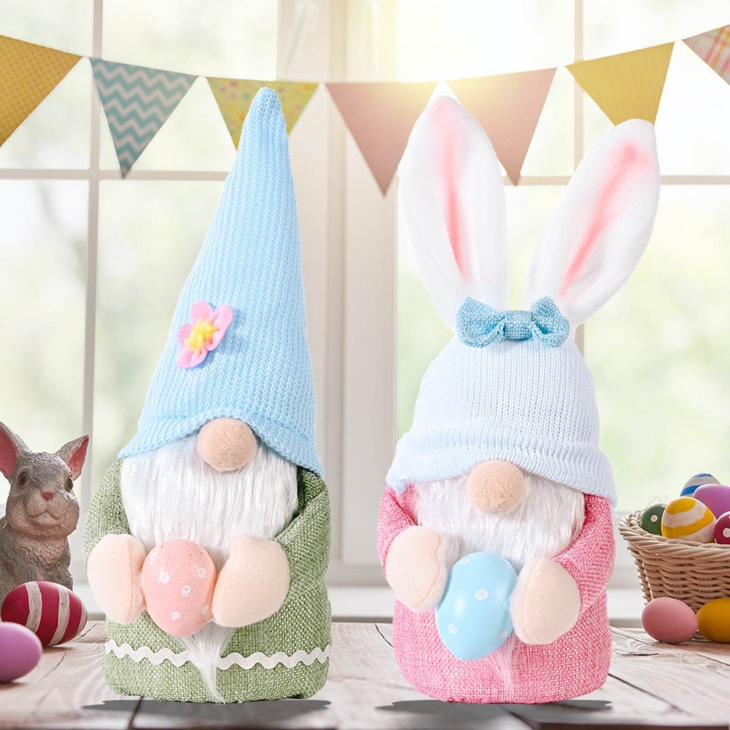 Easter Knitted Hat Faceless Doll for Spring Decor