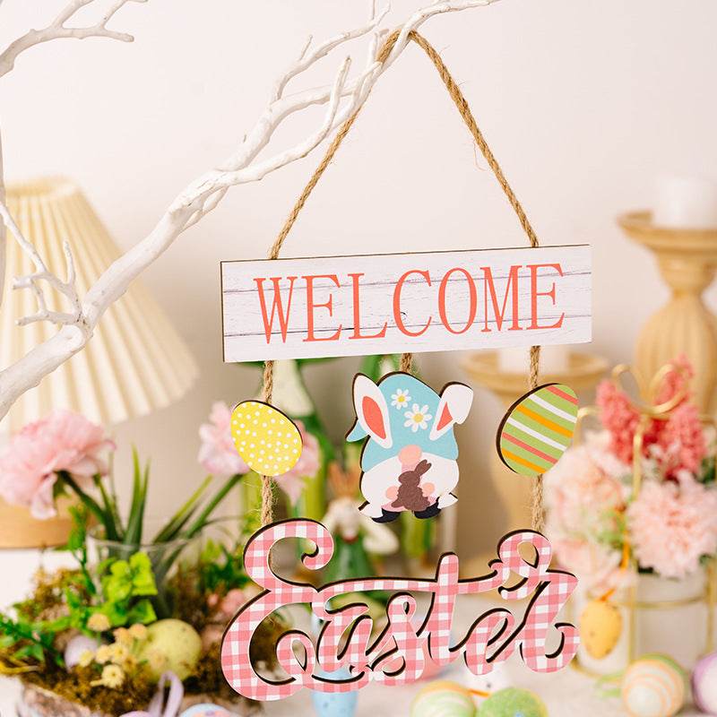 Easter Wooden Hanging Widget for Festive Home Decor