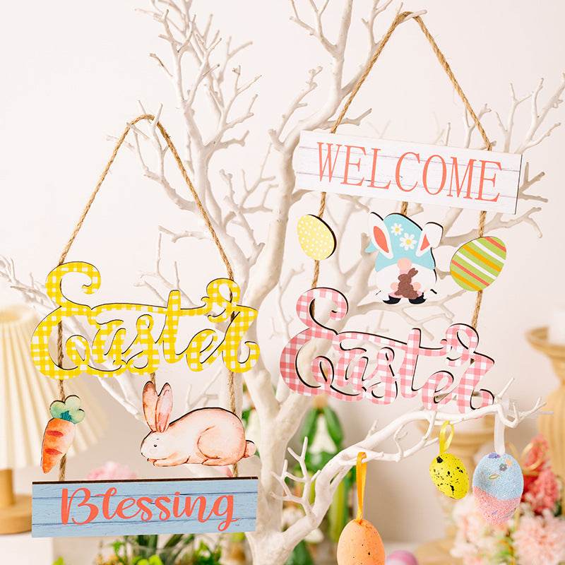 Easter Wooden Hanging Widget for Festive Home Decor