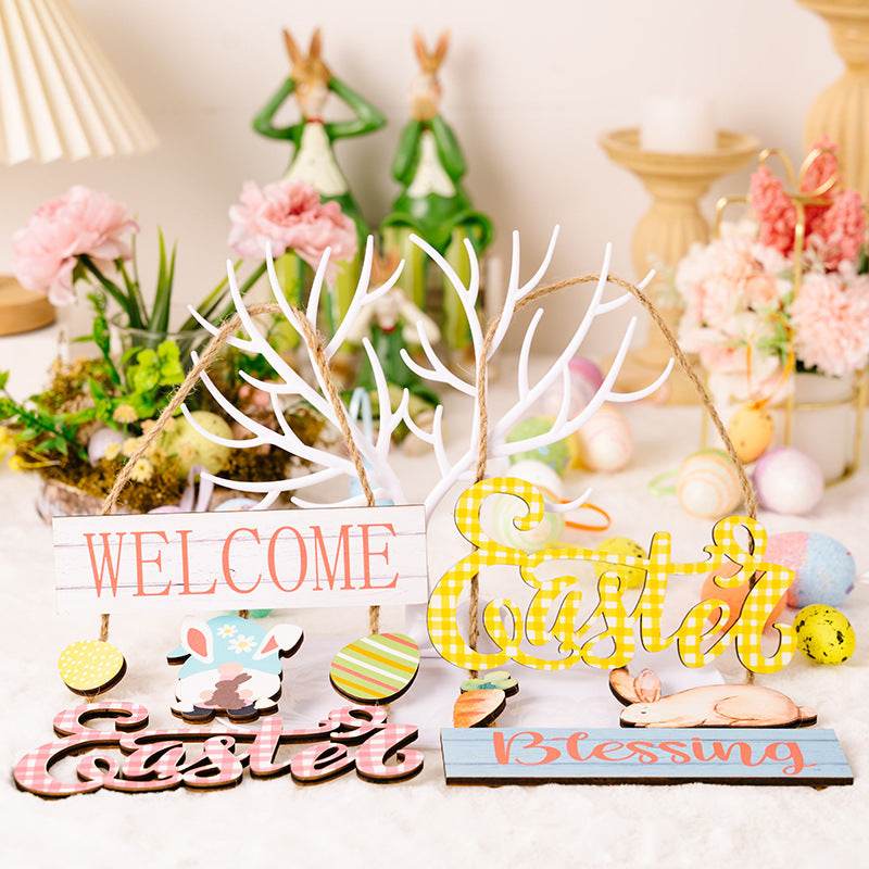 Easter Wooden Hanging Widget for Festive Home Decor