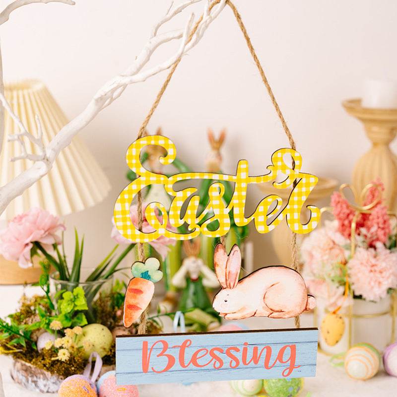Easter Wooden Hanging Widget for Festive Home Decor