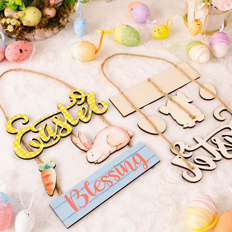 Easter Wooden Hanging Widget for Festive Home Decor