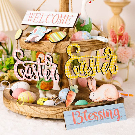 Easter Wooden Hanging Widget for Festive Home Decor