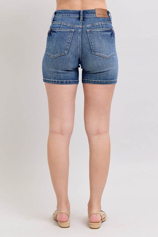 Judy Blue Full Size High Waist Denim Shorts Plus Size - Mayzelyn Shop 