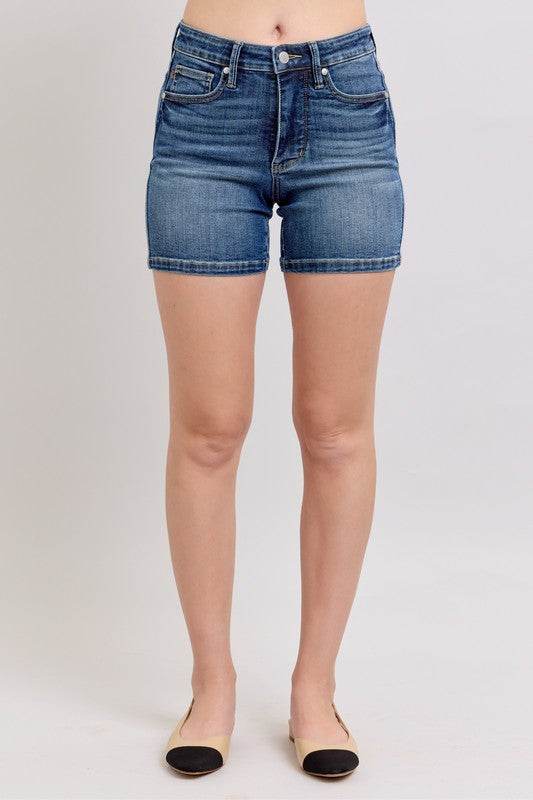 Judy Blue Full Size High Waist Denim Shorts Plus Size - Mayzelyn Shop 