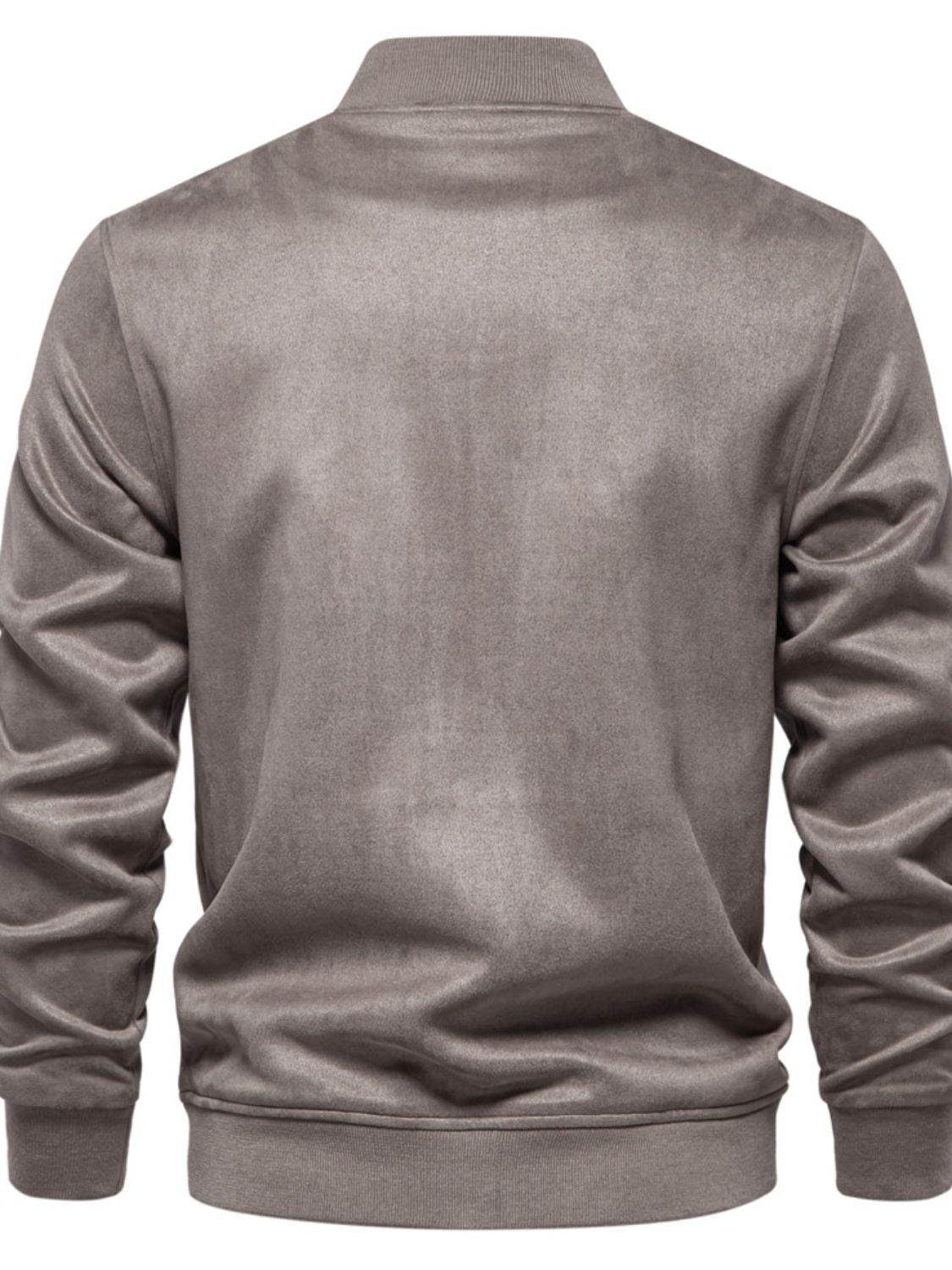 Men's Baseball Collar Snap Down Jacket for Casual Wear