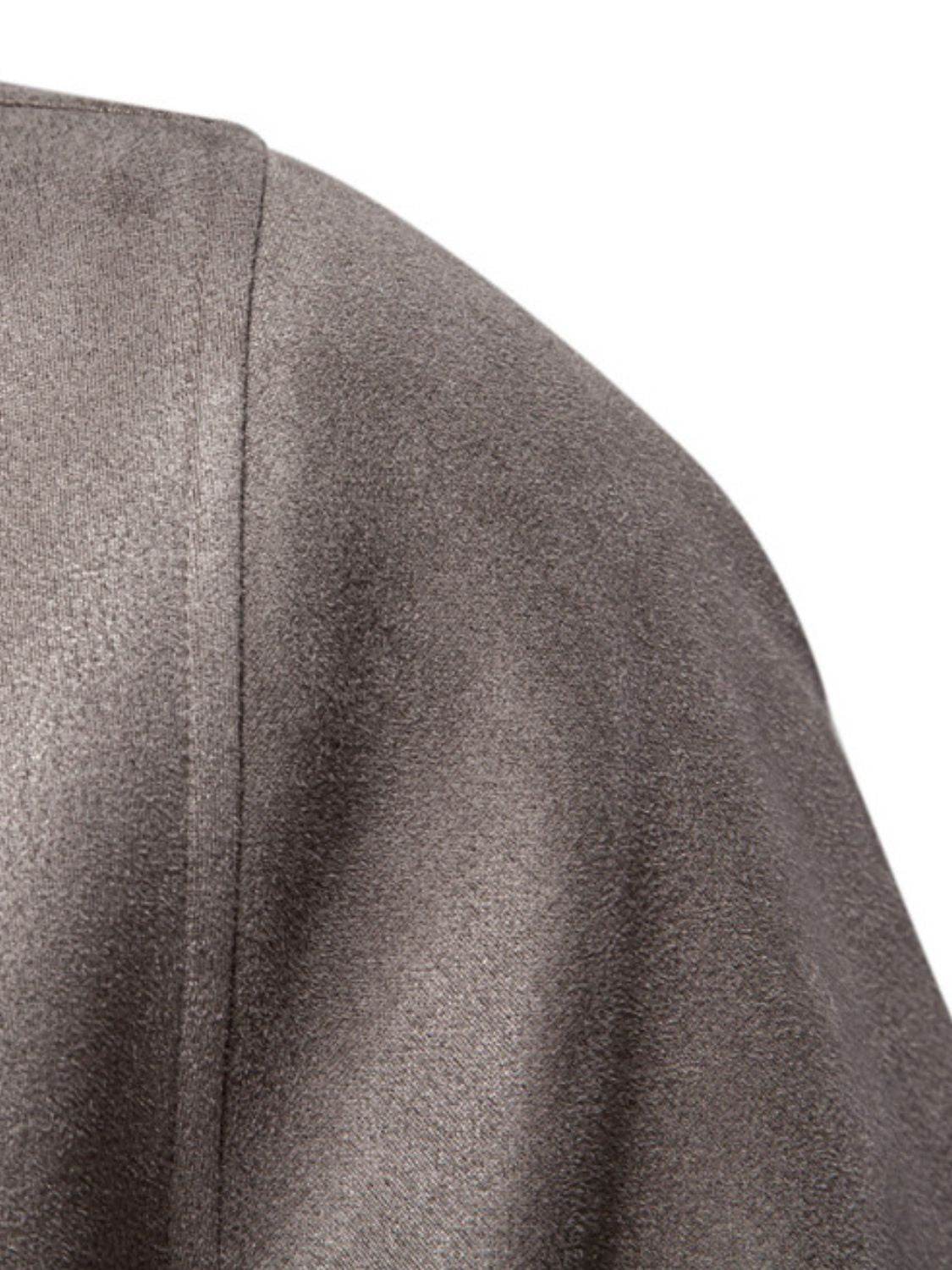 Men's Baseball Collar Snap Down Jacket for Casual Wear