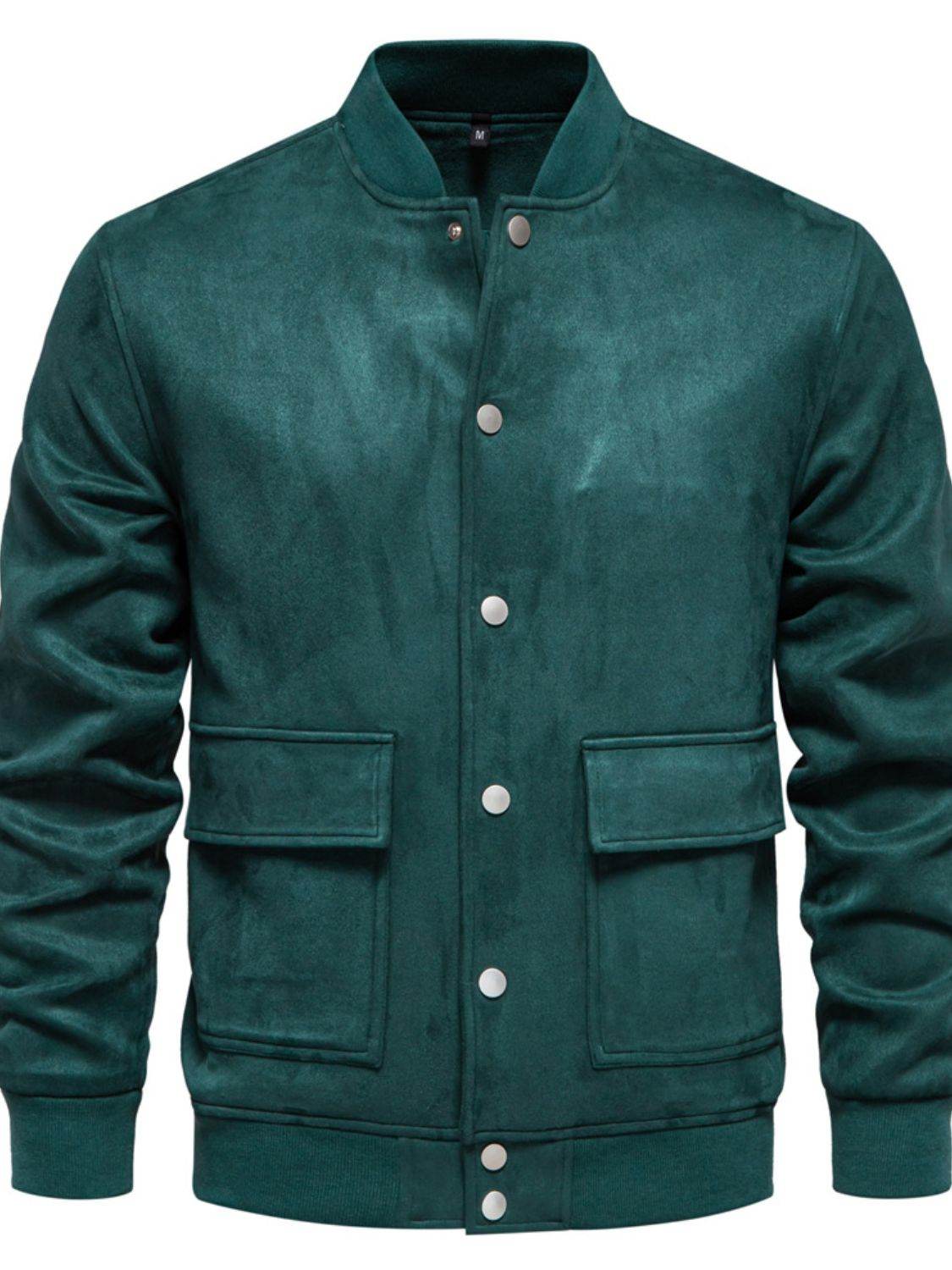 Men's Baseball Collar Snap Down Jacket for Casual Wear