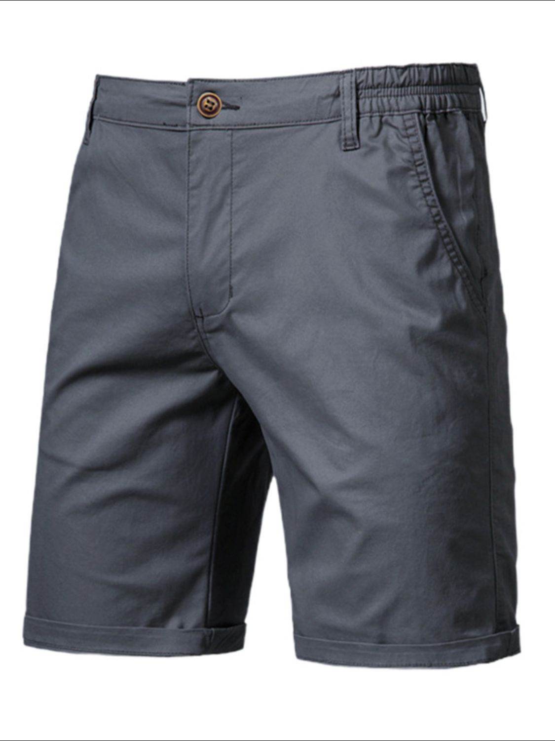 Men's Elastic Waist Shorts with Pockets for Comfort