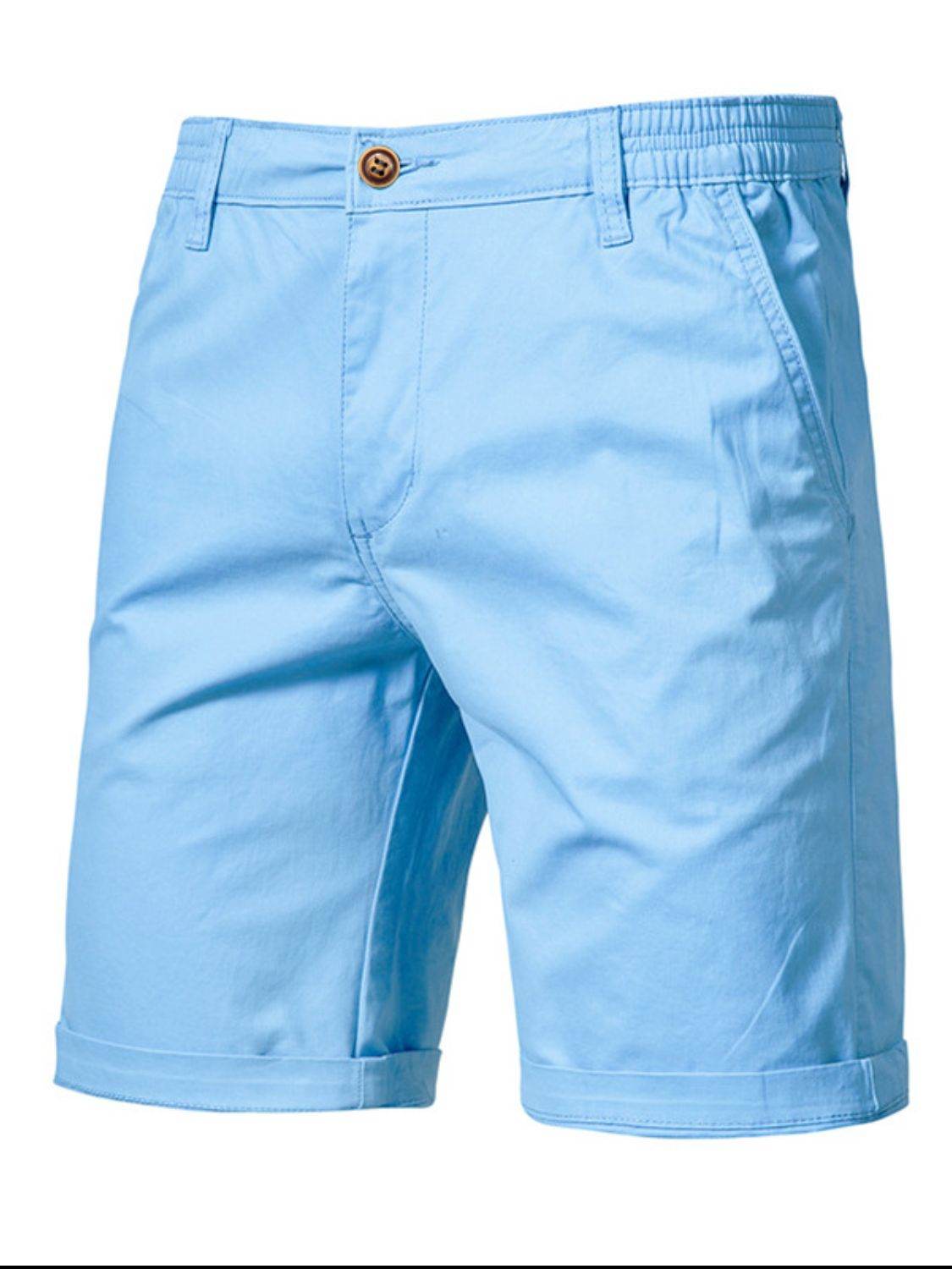 Men's Elastic Waist Shorts with Pockets for Comfort