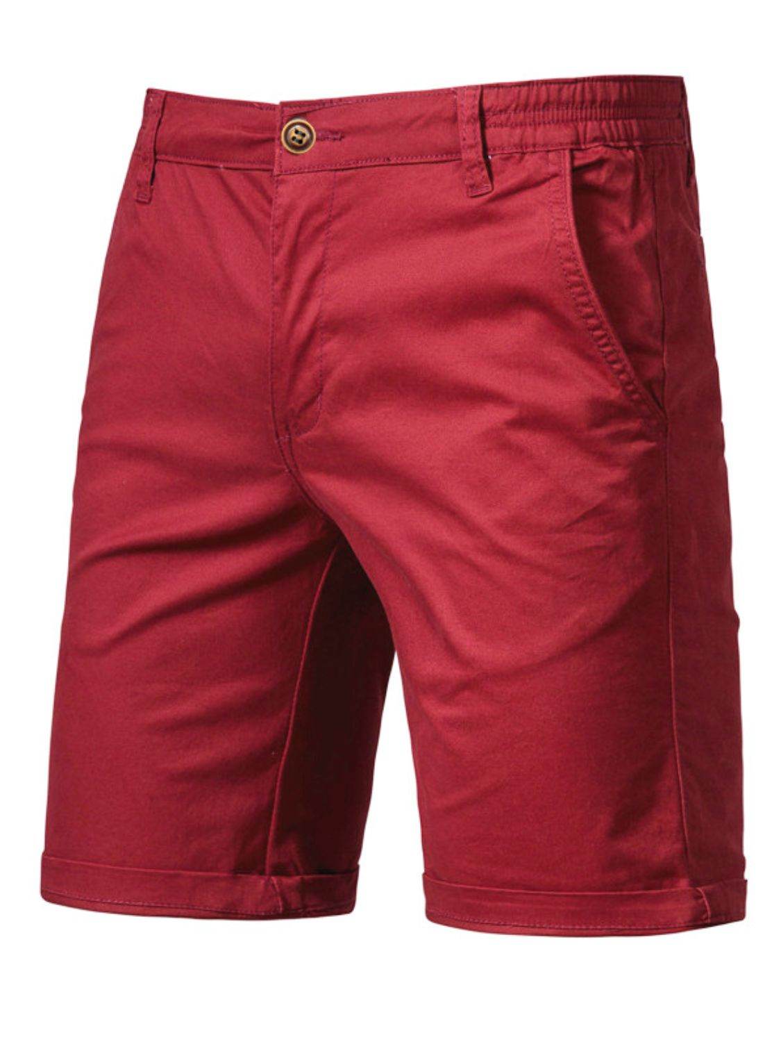 Men's Elastic Waist Shorts with Pockets for Comfort