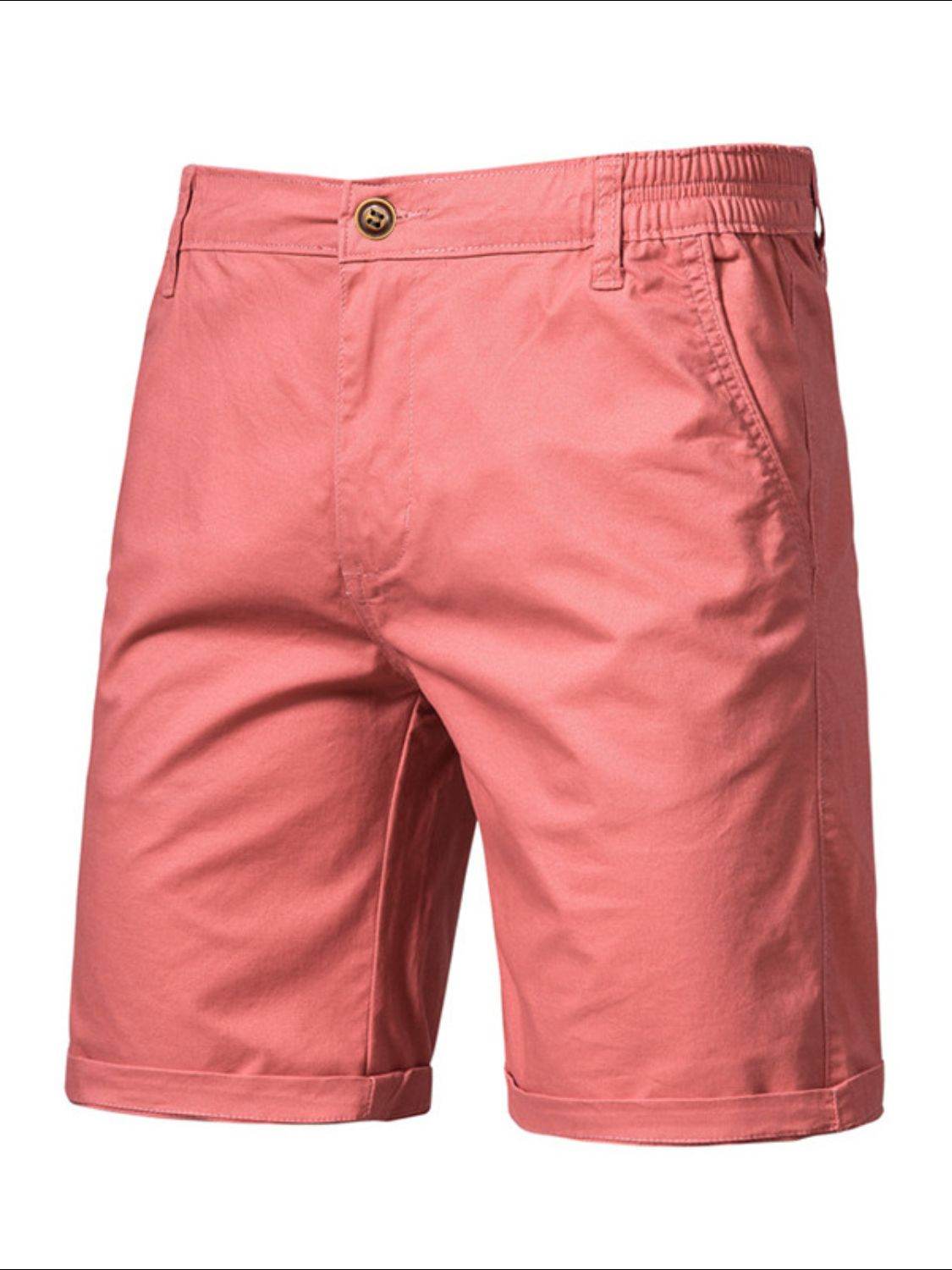 Men's Elastic Waist Shorts with Pockets for Comfort