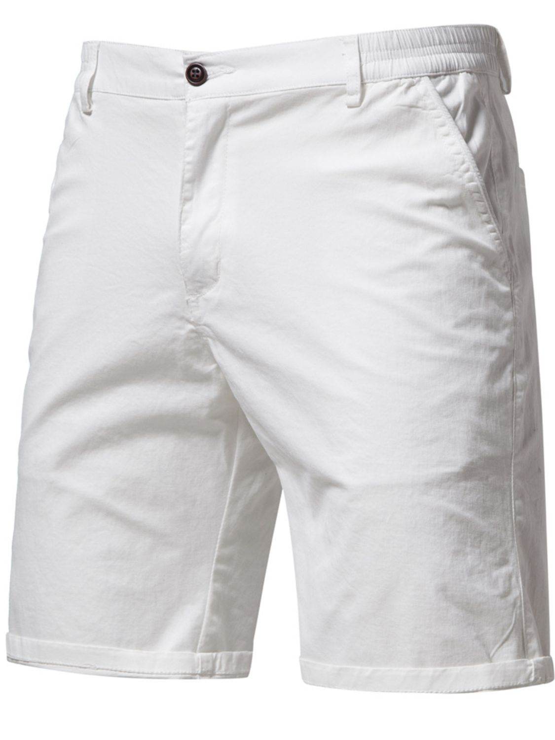 Men's Elastic Waist Shorts with Pockets for Comfort