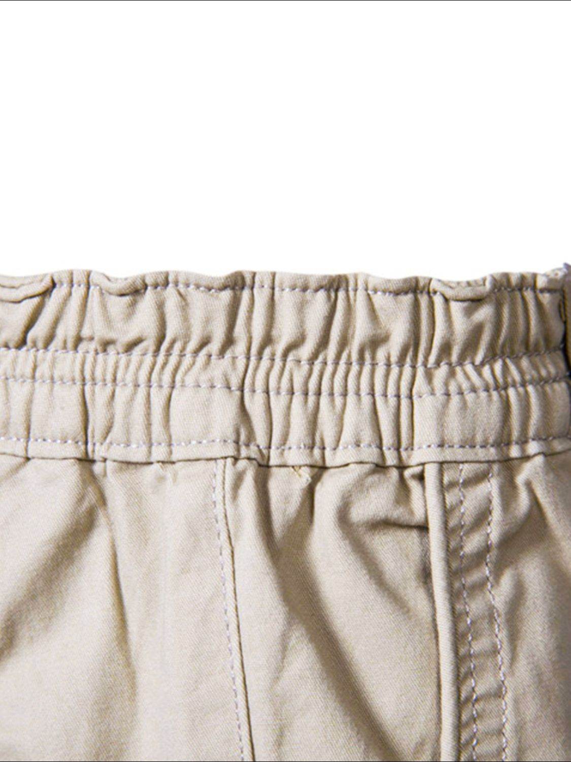 Men's Elastic Waist Shorts with Pockets for Comfort