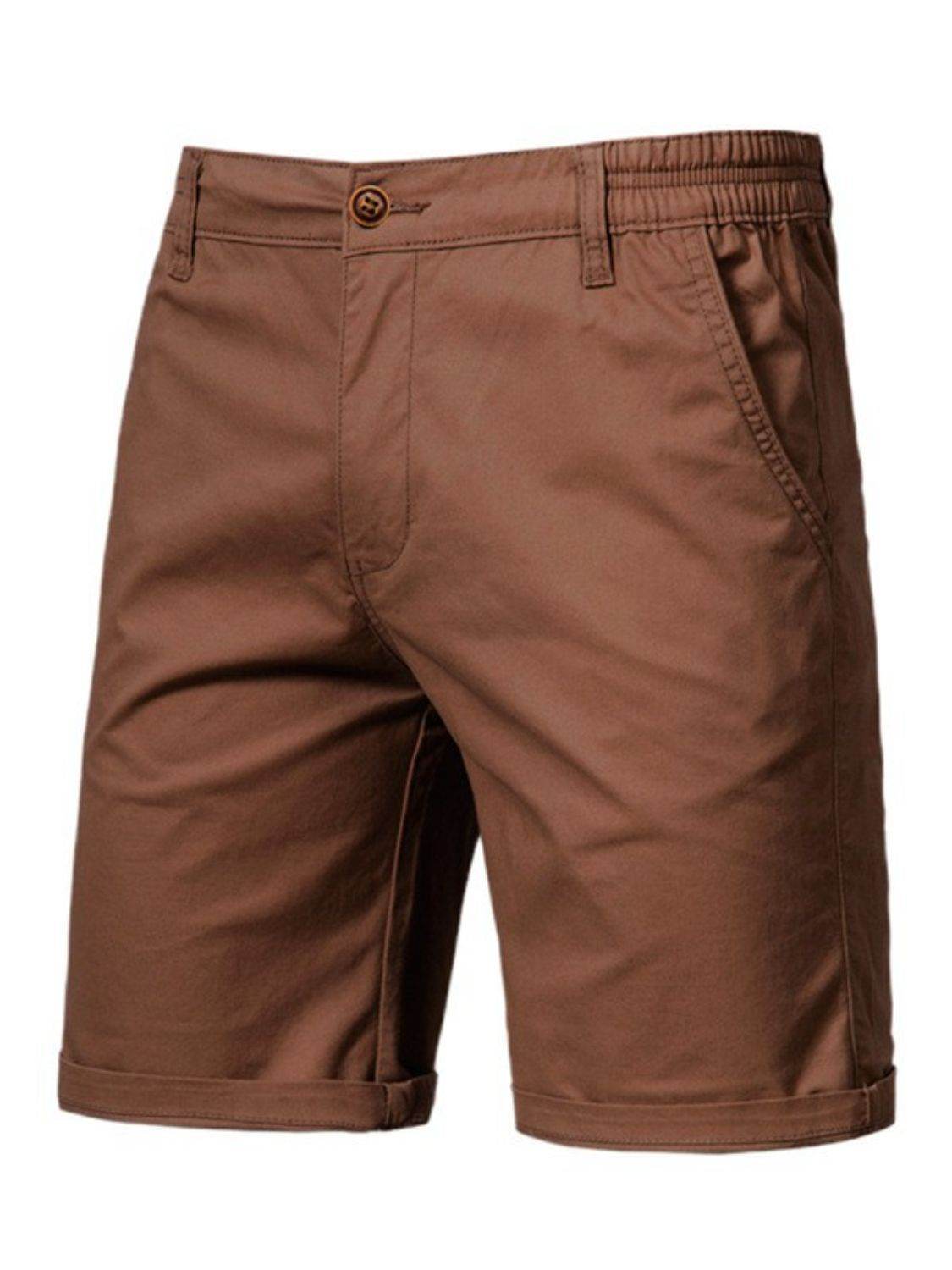 Men's Elastic Waist Shorts with Pockets for Comfort