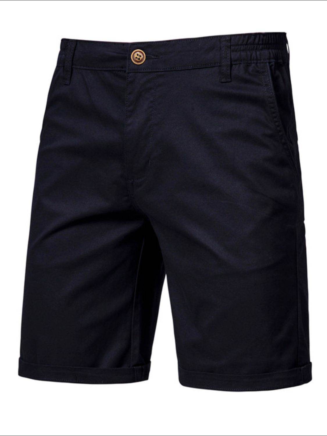 Men's Elastic Waist Shorts with Pockets for Comfort