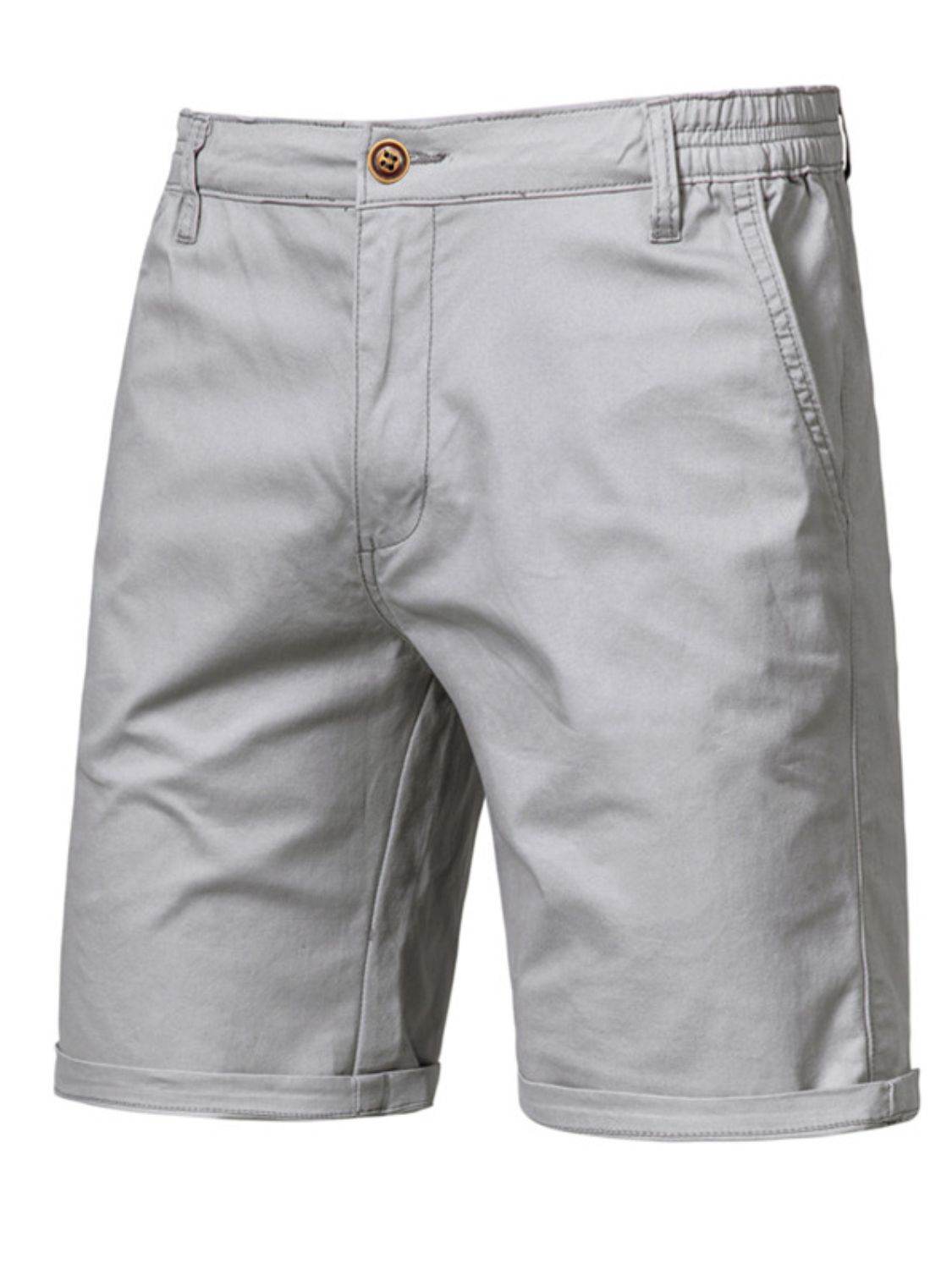 Men's Elastic Waist Shorts with Pockets for Comfort