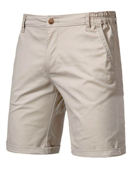 Men's Elastic Waist Shorts with Pockets for Comfort