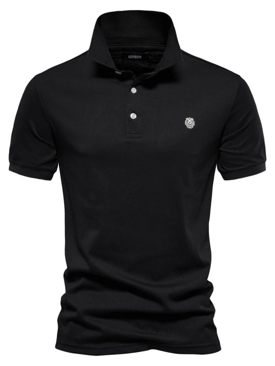 Men's Embroidered Collared Short Sleeve Polo Shirt 100% Cotton