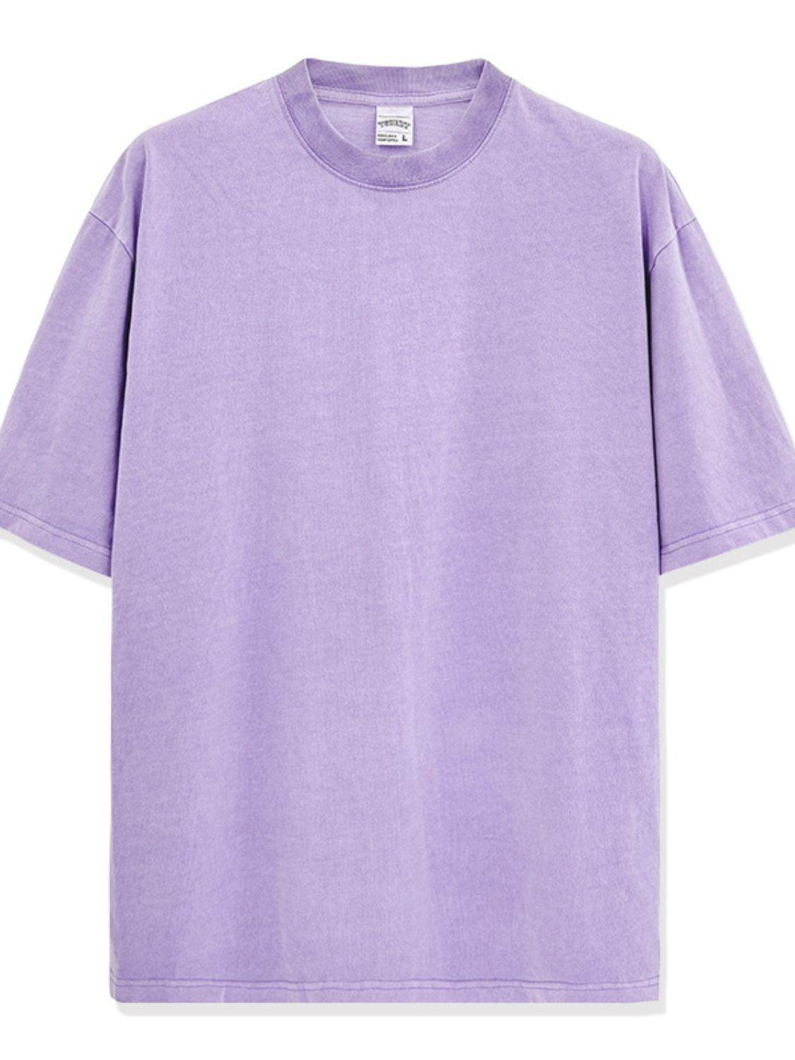 Men's Full Size Round Neck Washed T-Shirt Plus Size