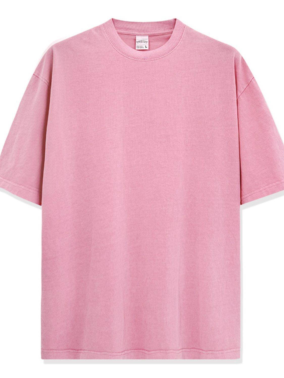 Men's Full Size Round Neck Washed T-Shirt Plus Size