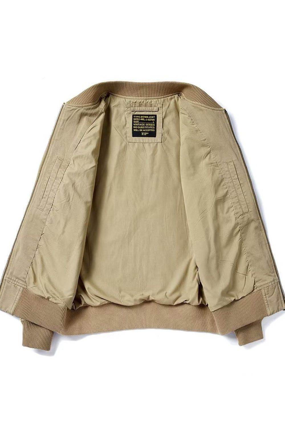 Men's Plus Size Zip Up Baseball Collar Bomber Jacket - Cool Style