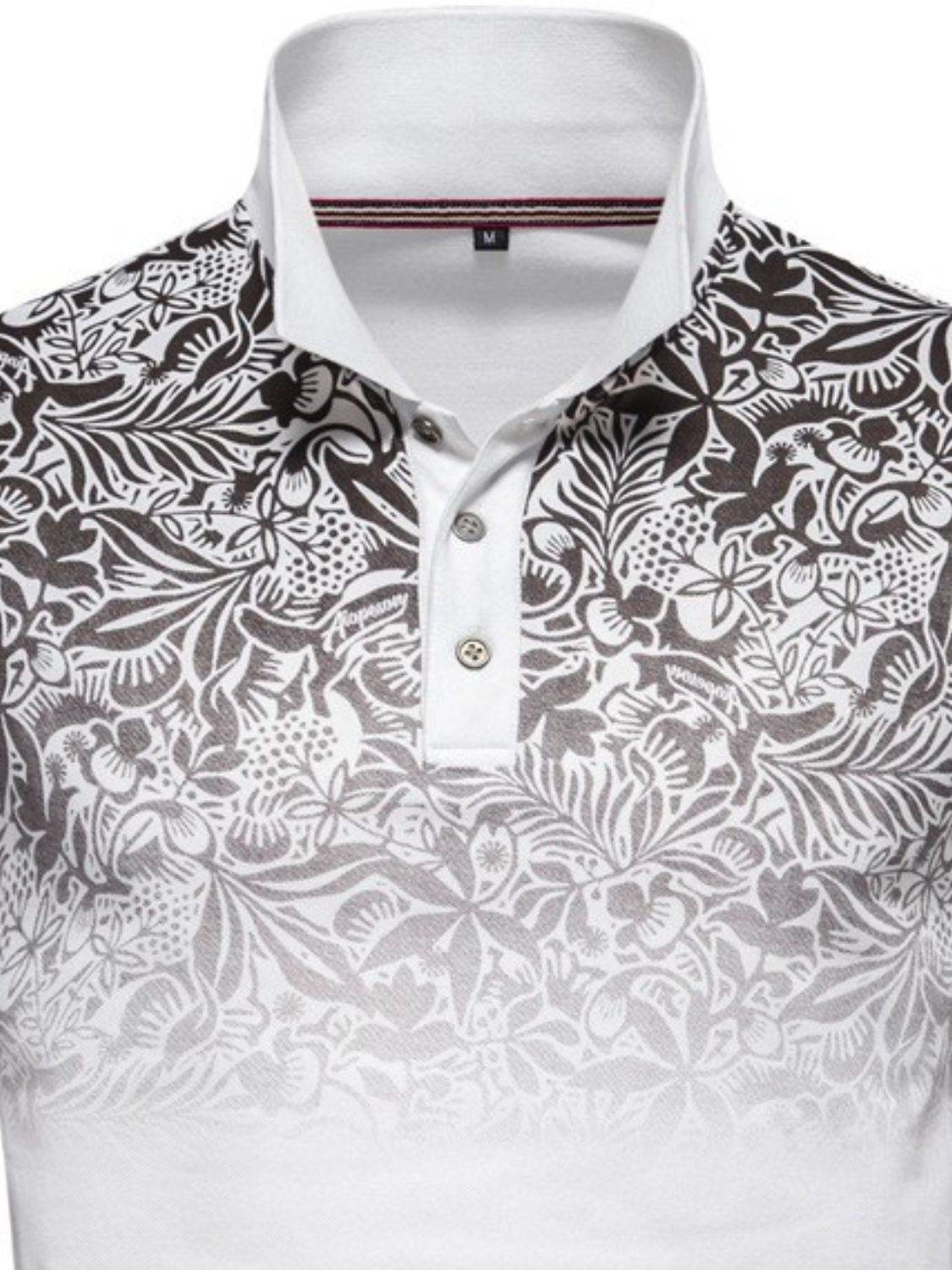 Men's Printed Collared Neck Short Sleeve Polo Shirt